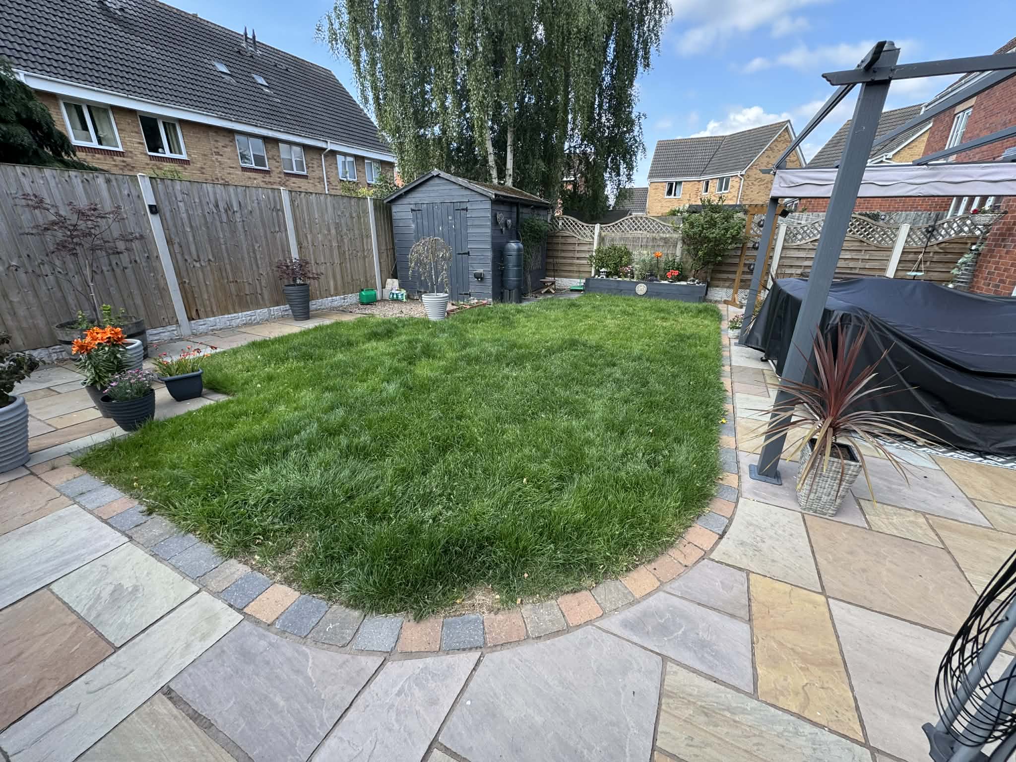 Before lawn cut